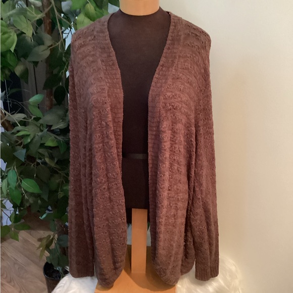 Maurice’s long sleeve lightweight open front cardigan brownish plum size 3 - Picture 1 of 13